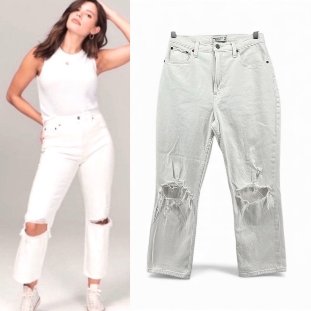 ABERCROMBIE & FITCH Curve Love The Ankle Straight Ultra High Rise Jeans Size 29S